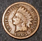 1905 Indian Head Cent Penny Antique U.S.A. 1 Cent Coin