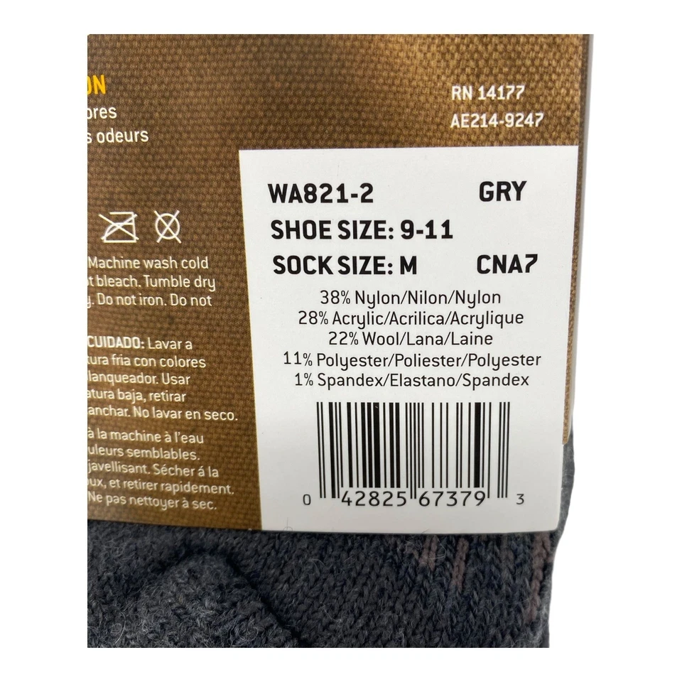 (18对)Carhartt女式重型保暖船袜冷齿轮羊毛混纺 — 第 3/4 张图片