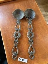 Vintage 2 Piece Cast Iron Metal Kitchen Hanging Utensil Flatware Set Taiwan