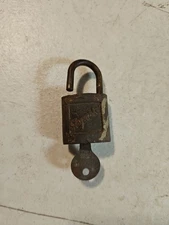 Vintage SLAYMAKER PadLOCK AND KEY - Brass Padlock  Works