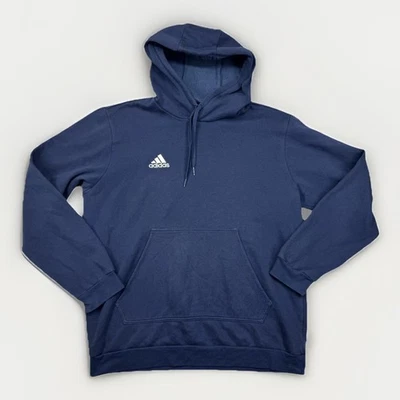 Adidas Herren Hoodie L Blau Logo Baumwollmischung Kapuzenpullover - Bild 1 von 4