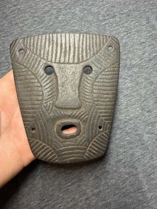 Indian Artifacts Drilled Slate Death Mask Gorget  Arrowhead