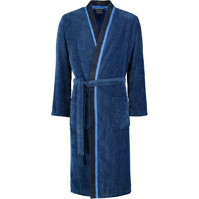 Cawö Bademäntel Herren Kimono 4839 blau-schwarz - 19 Herren Blau NEU & OVP