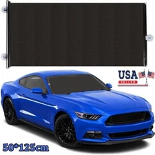 Car Retractable Sun Visor Shade Front Rear Window Folding Sunshade Cover Black