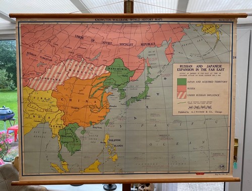 MAPA ORIGINAL DE COLECCIÓN DE LA HISTORIA ASIÁTICA EXPANSIÓN JAPONESA Y RUSA EN ASIA SEGUNDA GUERRA MUNDIAL - Imagen 3 de 12