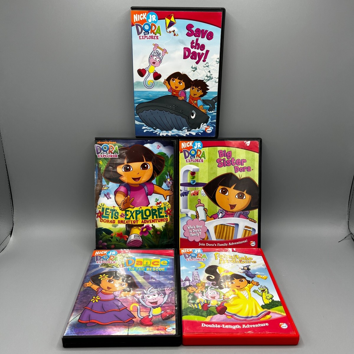Lot of 5 Nick Jr Dora the Explorer DVD Save the Day, Let's