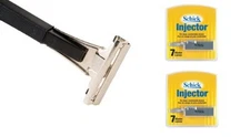 Shave Classic Single Edge Razor Handle with Schick Injector Refill Blades 14 Ct.