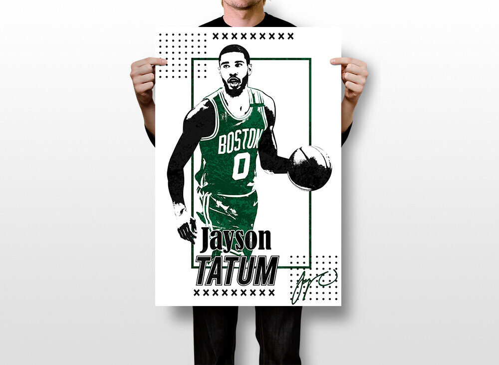 Jayson Tatum Poster Basketball Poster HD Canvas Wall Art (20x30 Canvas roll,A)
