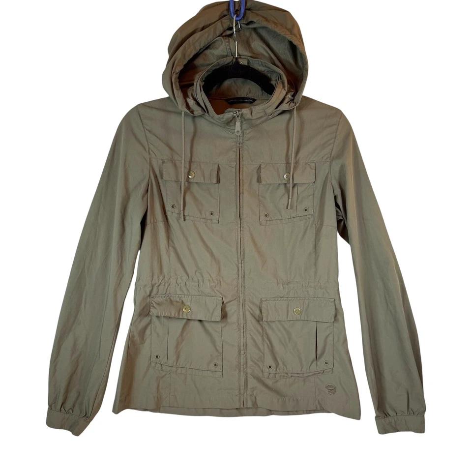 Chaqueta cortavientos Mountain Hardwear para mujer 4 verde militar lluvia con capucha Gorpcore Foto 2 de 4