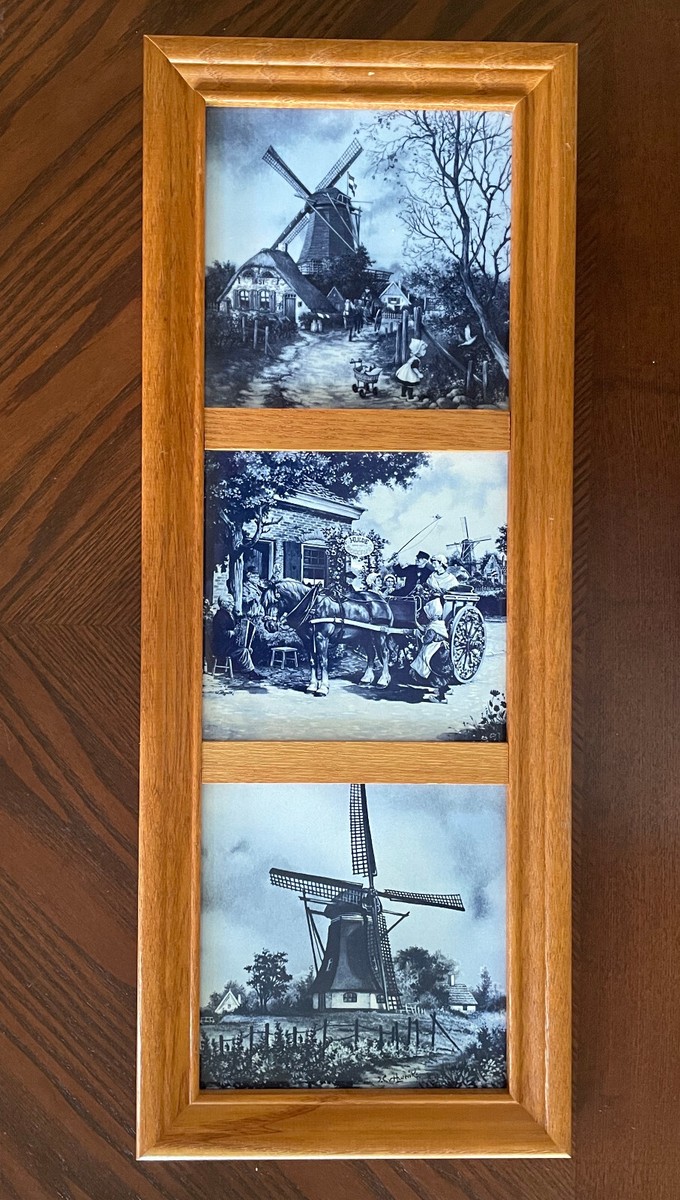 Vintage tiles made in Holland hand decorated by ter steege bv with
