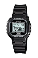Casio LA20WH-1A Illuminator NEW Women's Digital Watch Black Resin Chronograph