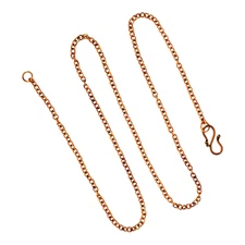 Copper Chain Necklace 18 Inches Cable Link With S Clasp Closure Made In India