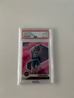 LeBron James Pink Disco Prizm /20 PSA 10  Panini Mosaic Fast Break 2020 SSP
