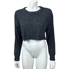 Womens Wild Fable XS Charcoal Gray RIbbed Crop Sweater NWT