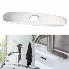 Brushed Nickel 10 Inch Kitchen Bathroom Sink Faucet Hole Cover Deck Plate Sliver
