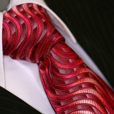 Krawatte Krawatten Schlips Binder de Luxe Tie cravate 118 Rot Rottöne