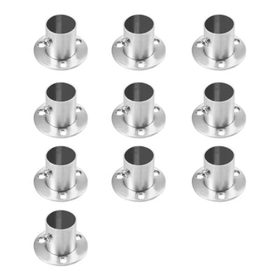 UXCELL 10pcs Rail End Center Supports Brackets Round Wardrobe Rails Poles Rod Sockets