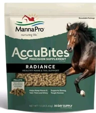 Manna Pro AccuBites Radiance Equine Supplement Horse Mane & Tail Tough Hooves 