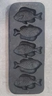 Vtg Lodge Perch Fish Cast Iron Cornbread Hush Puppies Mold Pan FREE US SHIPPING
