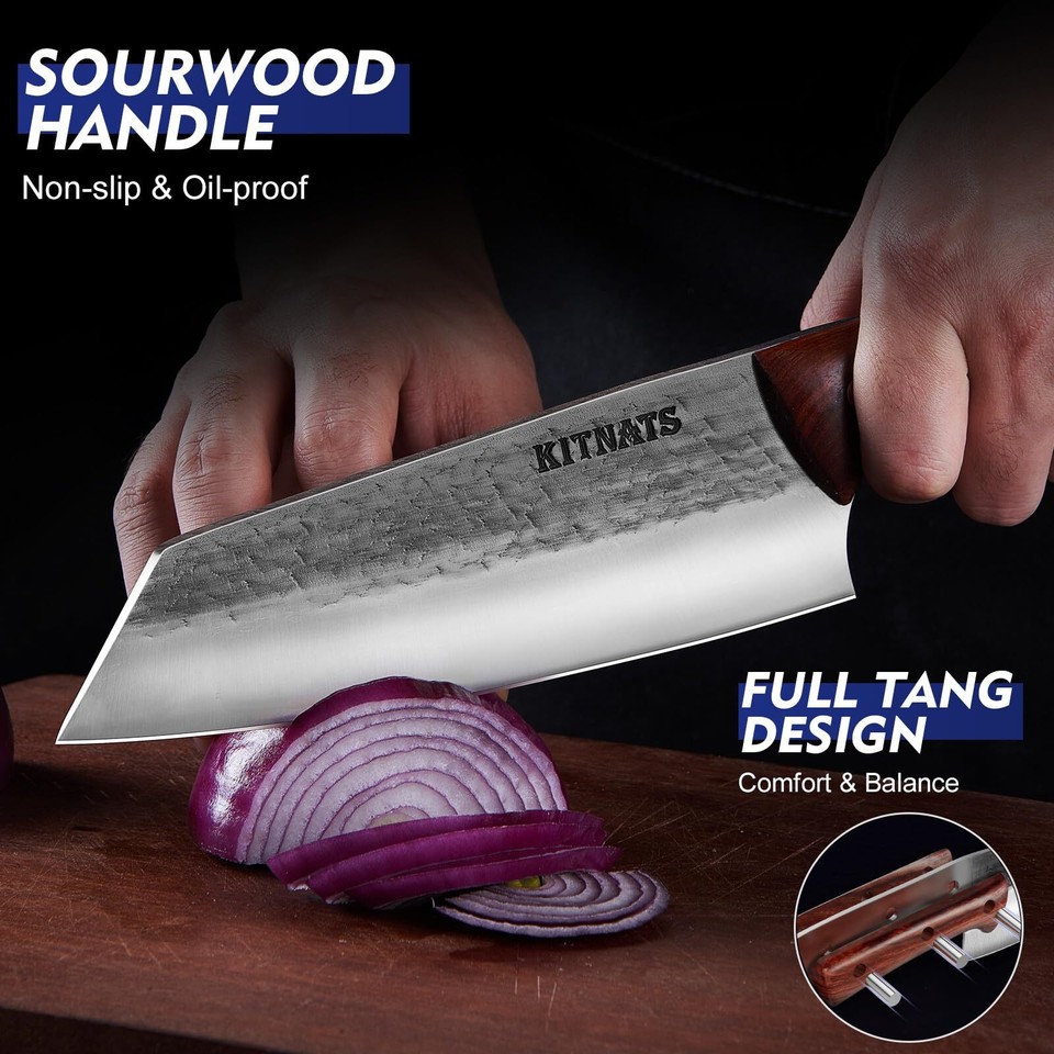 KITNATS 3PCS Butcher Knife Set, Hand Butcher Knife & Meat