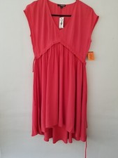 Women's Express High Low Lightweight Dress SZ Xs Orange Sleeveless Rayon