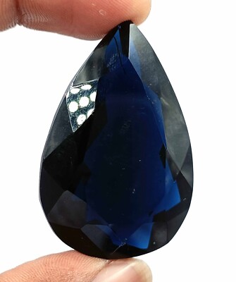 Royal Blue London Topaz 120 Ct Certified Natural Pear Cut Loose Gemstone DK