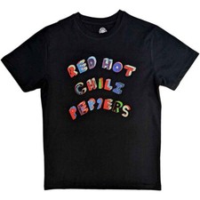 Red Hot Chili Peppers Colourful Letters T-Shirt Black New