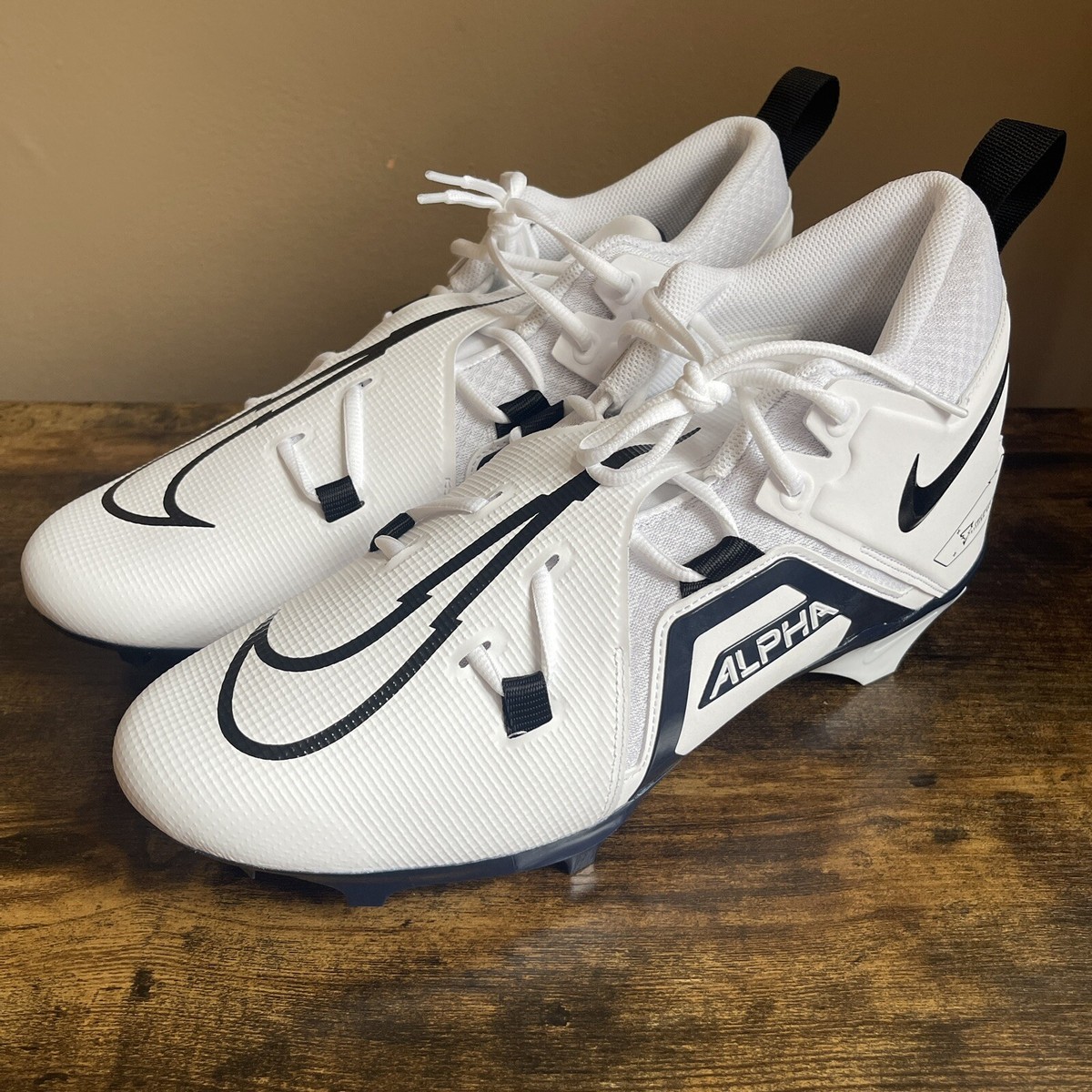 Men's Nike Alpha Menace Pro Football Cleats Sz 13 White Navy