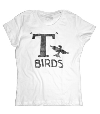 T-Shirt Damen T-BIRDS Grease, Danny Zuko John Travolta, Kurzarm, Girocollo