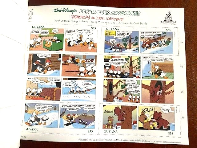 Guyana Donald Duck Adventures Christmas on Bear Mountain Booklet 1998. SC.#3334 Foto 4 de 4