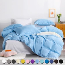 100% Brushed Microfiber Duvet Cover Set with Pillow Sham Nice Rich Colors