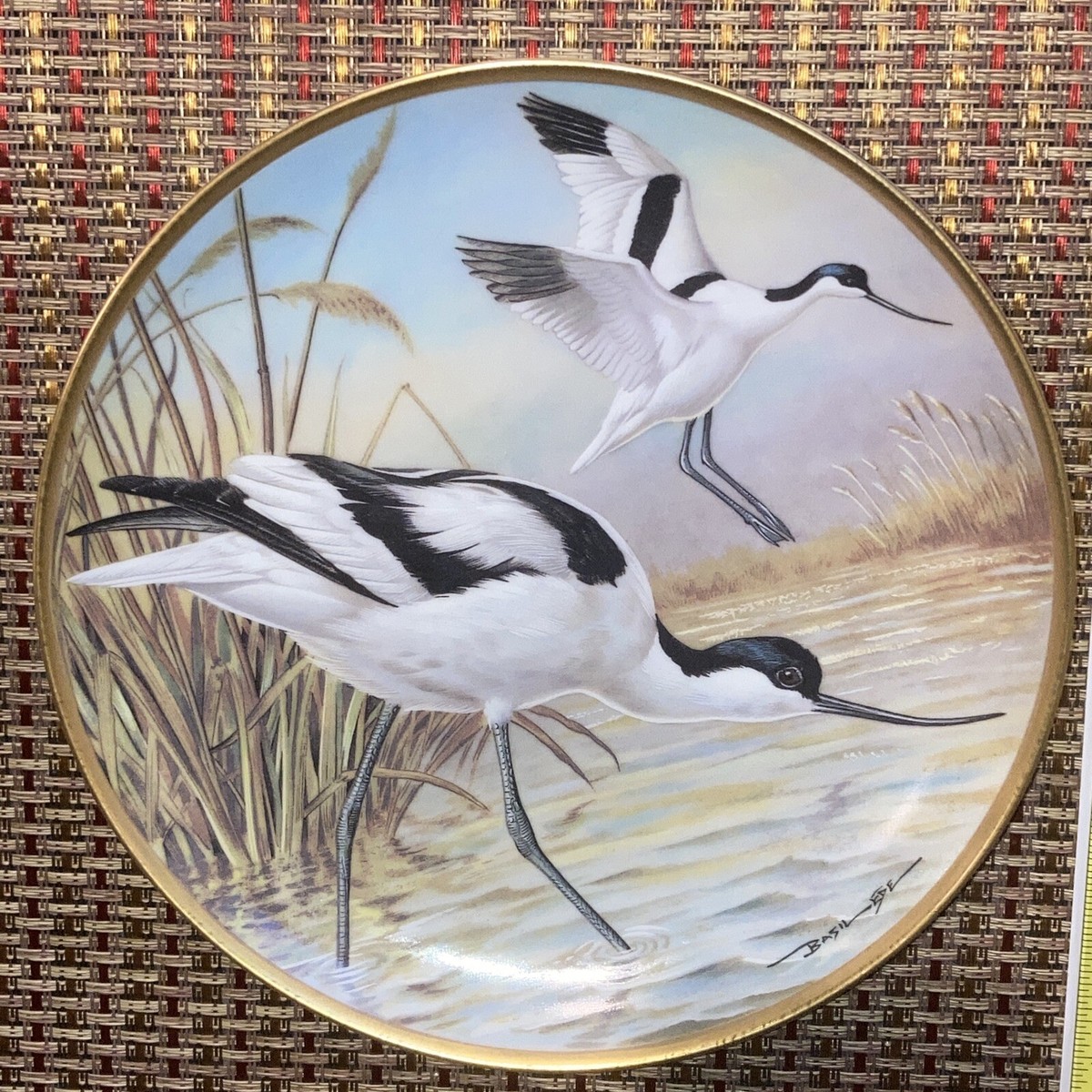 Franklin Porcelain Water Birds of the World AVOCET 9