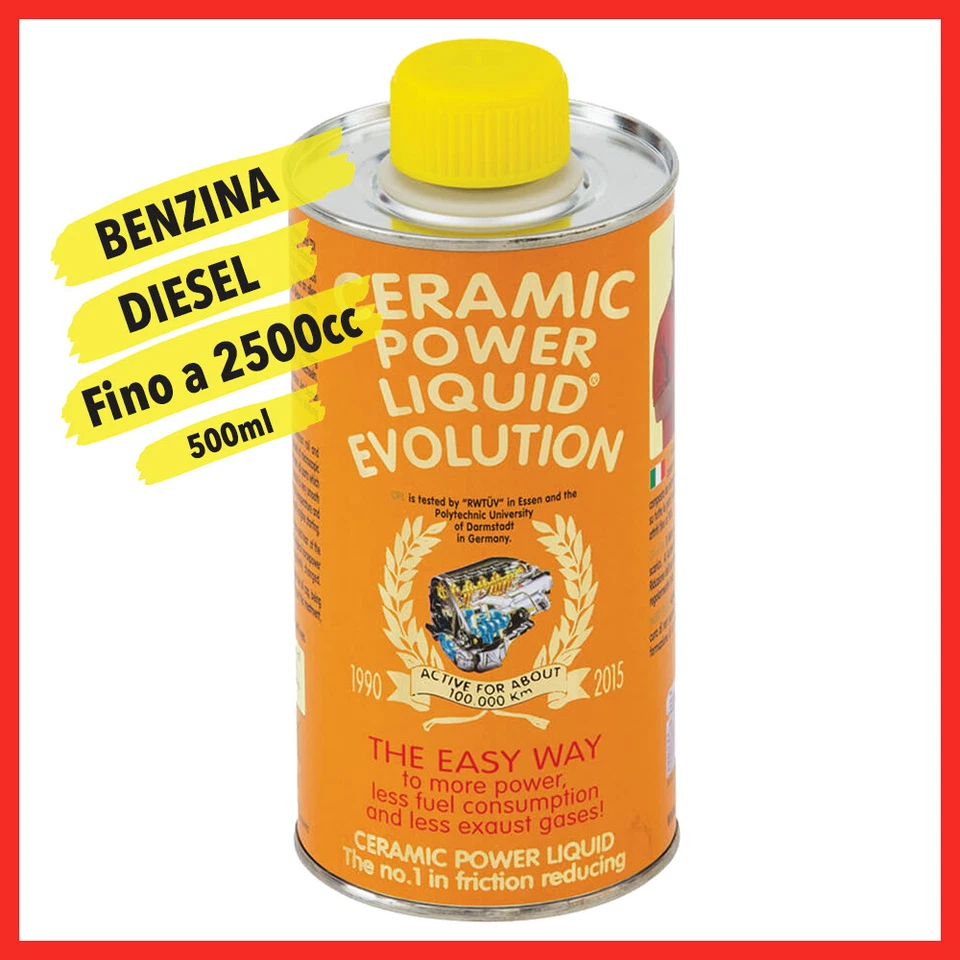 CERAMIC POWER LIQUID EVOLUTION Trattamento ceramico motore Diesel additivo antiattrito ceramic Power Liquid