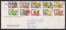 Antigua Barbuda 1983, Fruits, FDC run to England, SG 249/51, Mi 726/33A+735/36