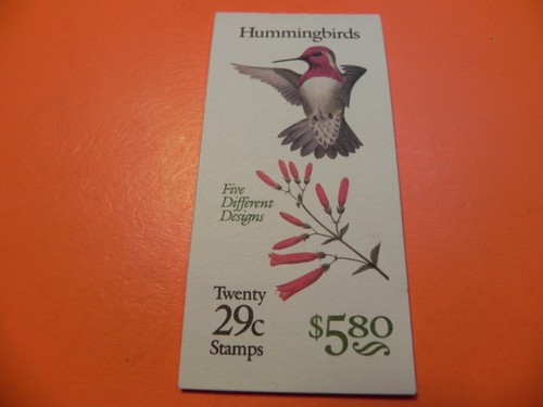 U. S. Stamp Booklet - Scott #BK201, HUMMINGBIRDS 29-Cent Stamps F/SH