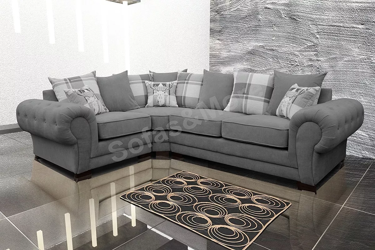 Cream fabric corner sofa deals
