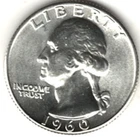 1960 WASHINGTON QUARTER IN BU CONDITION ~ PLEASE SEE THE SCAN  stk 700