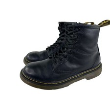Dr. Martens Kids 1460 J Black Leather Boot US 1 Lace Up Ankle Combat Boots
