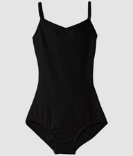  194 Capezio Girls Black Solid V Neck Camisole Leotard One Piece Size Small