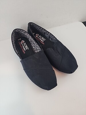  Bobs By Skechers  Shoes Womens Memory Foam Sz 5  Flats 33645 Black