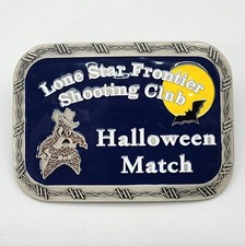     Lone Star Frontier Shooting Club Cowboy Western Men's Brass Belt Buckle