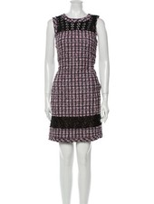 AS NEW Oscar de la Renta Tweed & Lace Shift Dress - US 6, AU 10
