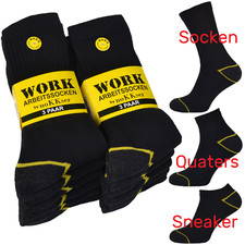 WORK Arbeitssocken 9-30 Paar schwarz Größe 39-46 AUSWAHL Socken Quaters Sneaker