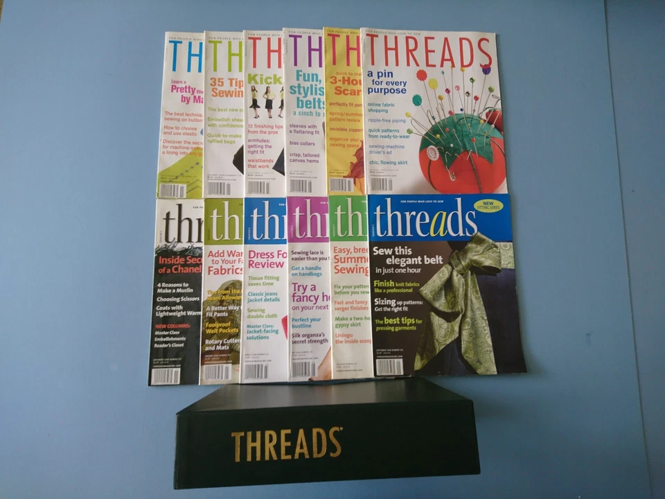 THREADS MAGAZINE LOT 12 ISSUES 2004-2006 Vols 115-126 & THREADS COLLECTOR'S CASE - Image 2 of 4