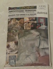 Butterick ColorPoint Paintstitching Tranfers 3106 Home Decor 1993 Uncut