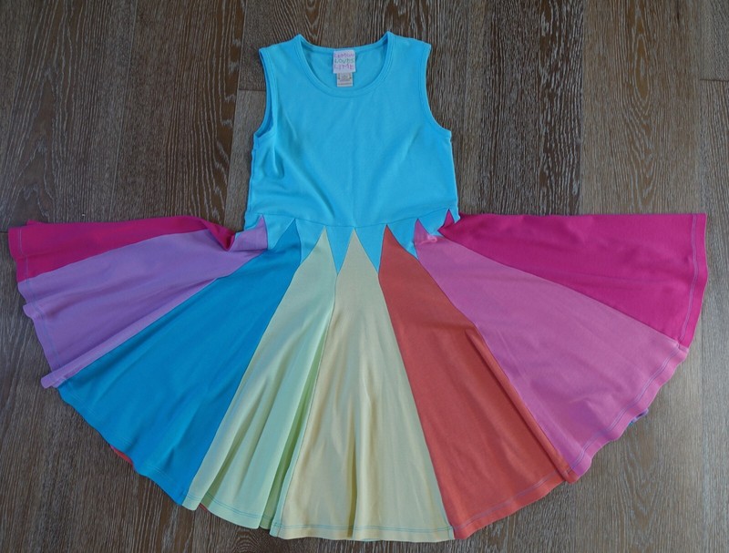 Lemon Loves Lime Girls Rainbow Dress Size 10 EUC