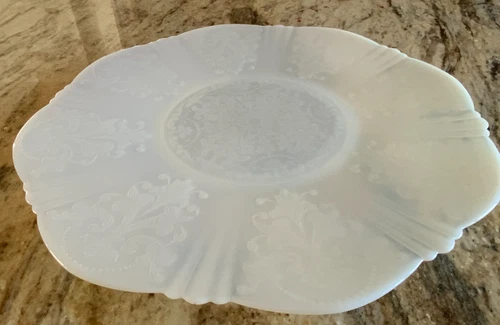 Milk Glass Large textured Plate