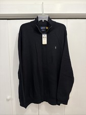 NEW Polo Ralph Lauren Black Waffle Knit Pima Cotton 1/4 Zip Pullover Sz 2XLT NWT