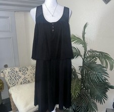 DKNY JEANS Black Casual Midi Tank Dress Size XL