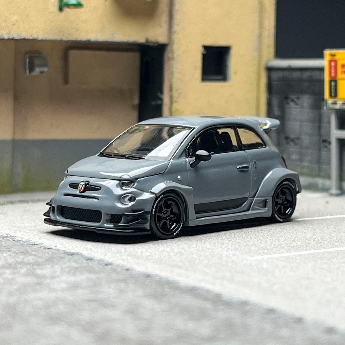1:64 Abarth 595 Grey Diecast Metal Alloy Model Car - Hot Hatch Collectible